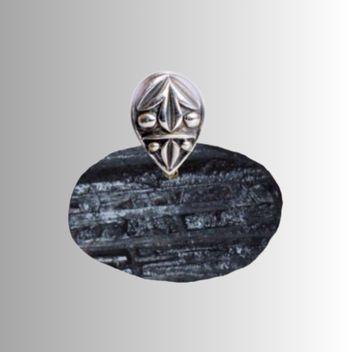 Black Tourmaline Rocky Pendant
