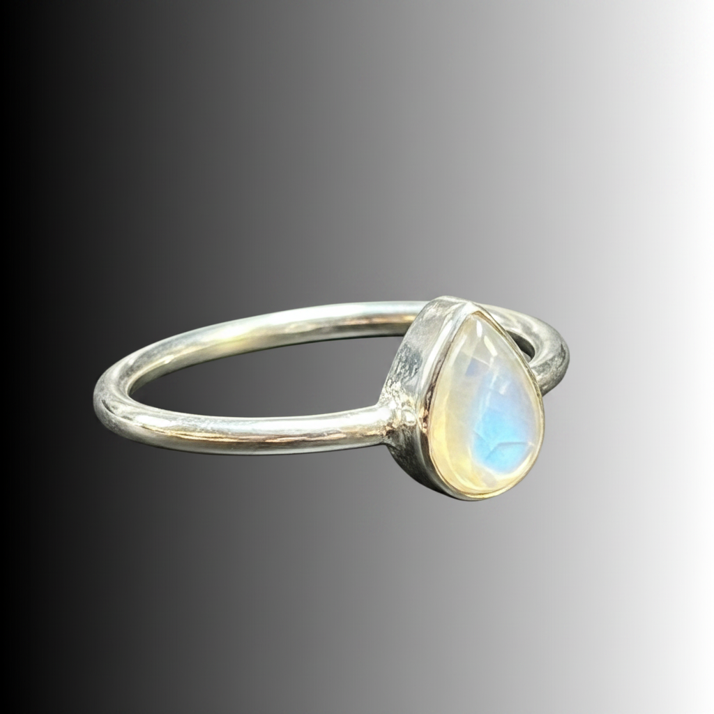 Raindrop Moonstone Ring