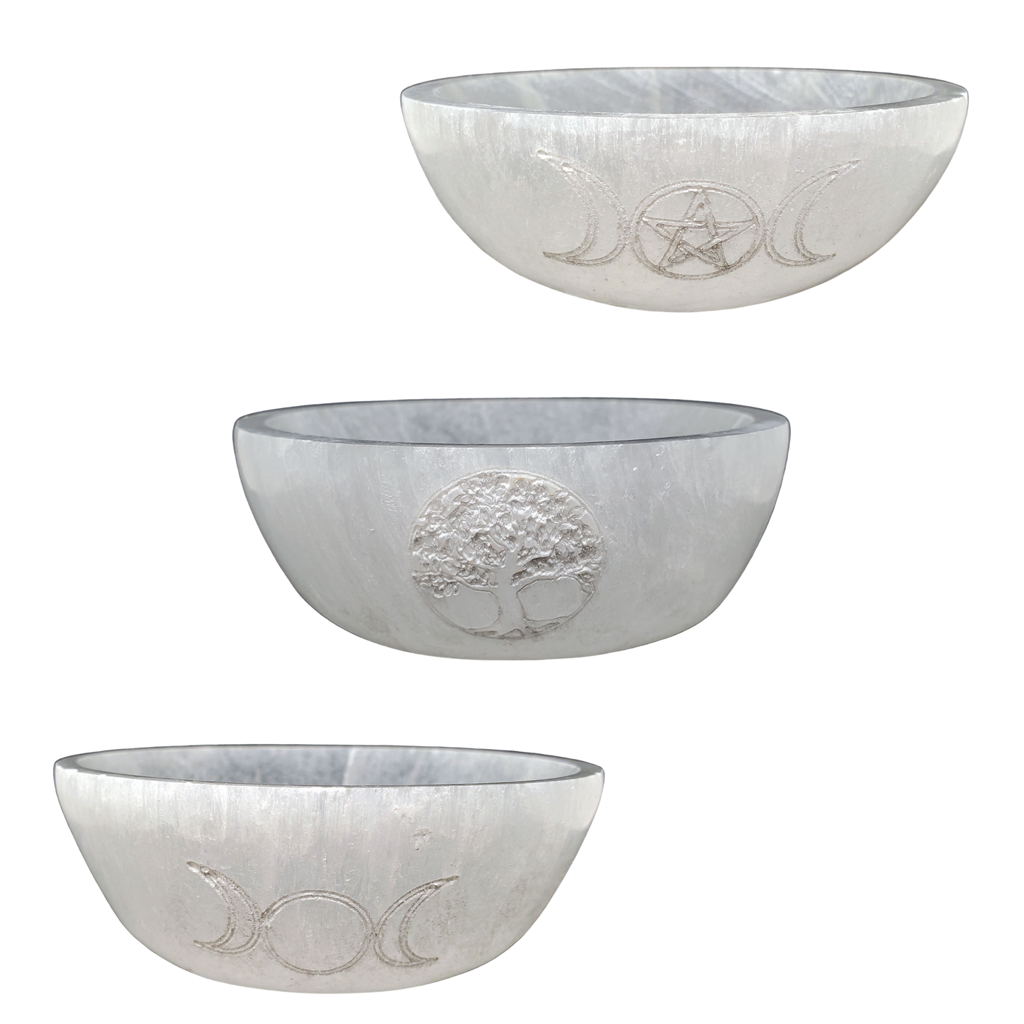 White Selenite Bowl - Choose from 3 Designs