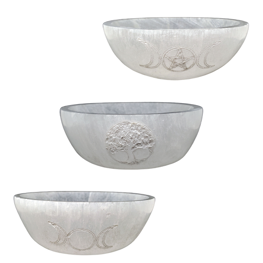 White Selenite Bowl - Choose from 3 Designs