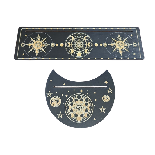 Wooden Tarot Card Holder Moon Phase D2