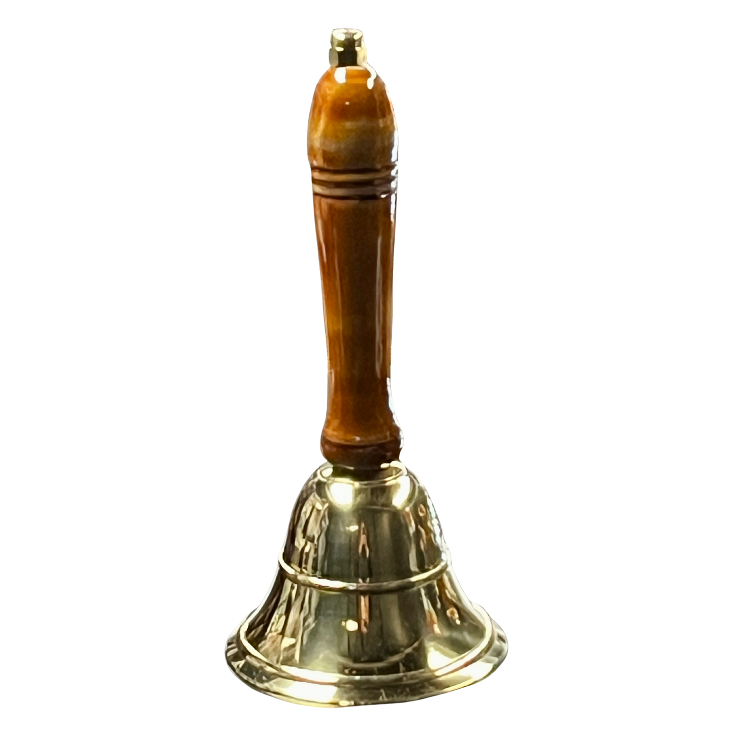 Brass Bell with Wooden Handle 8"