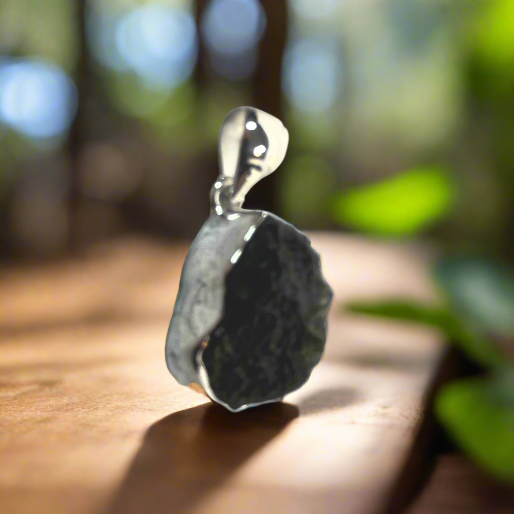 Moldavite Pendant Set in Sterling Silver - MP08