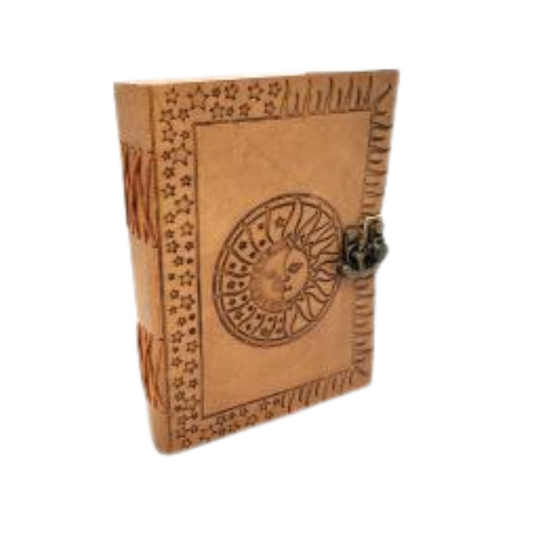 Celestial Leather Journal with Latch Closure