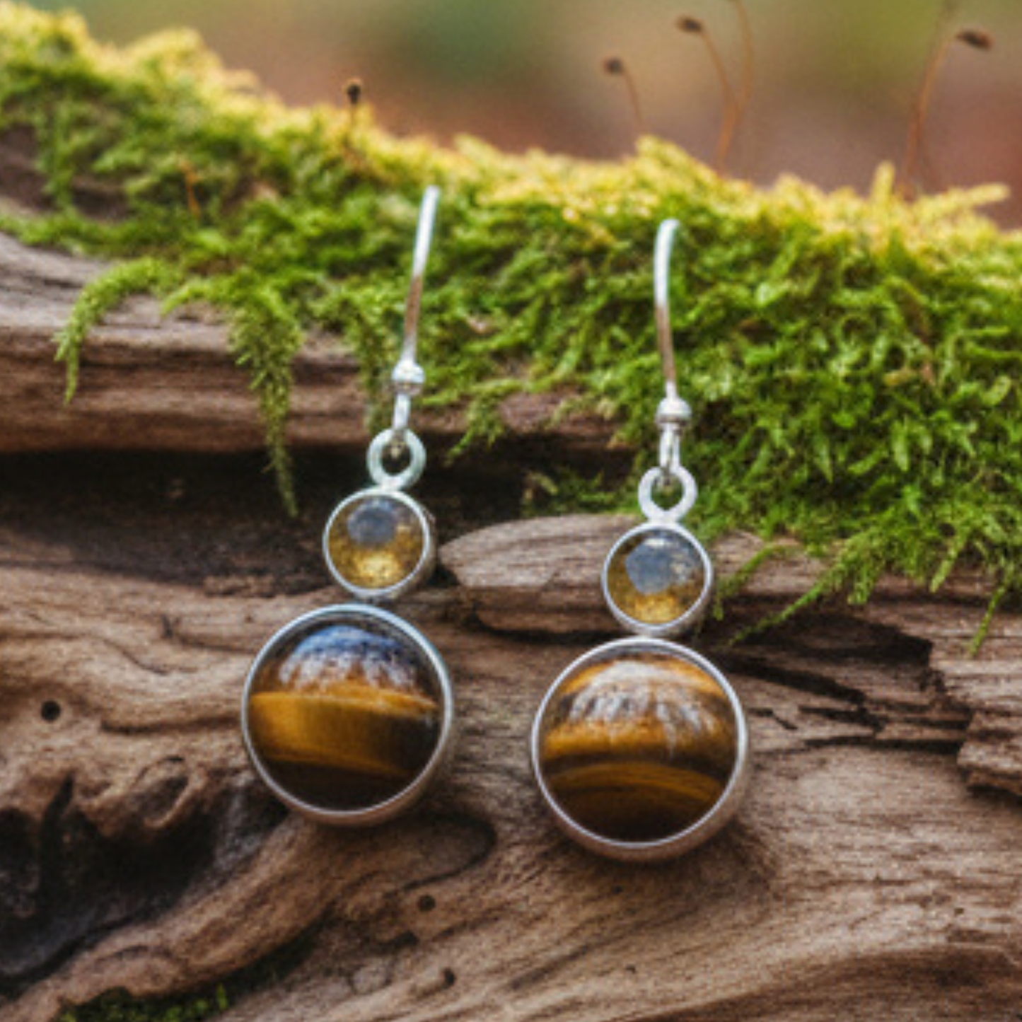 Tiger Eye Golden Citrine Earrings