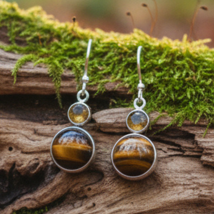 Tiger Eye Golden Citrine Earrings