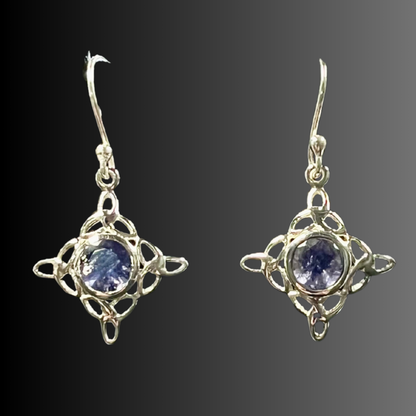 Celtic Triskelion Iolite Earrings