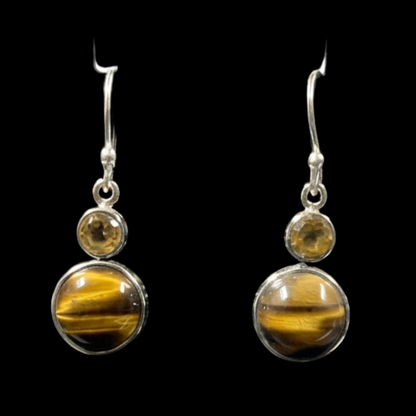Tiger Eye Golden Citrine Earrings