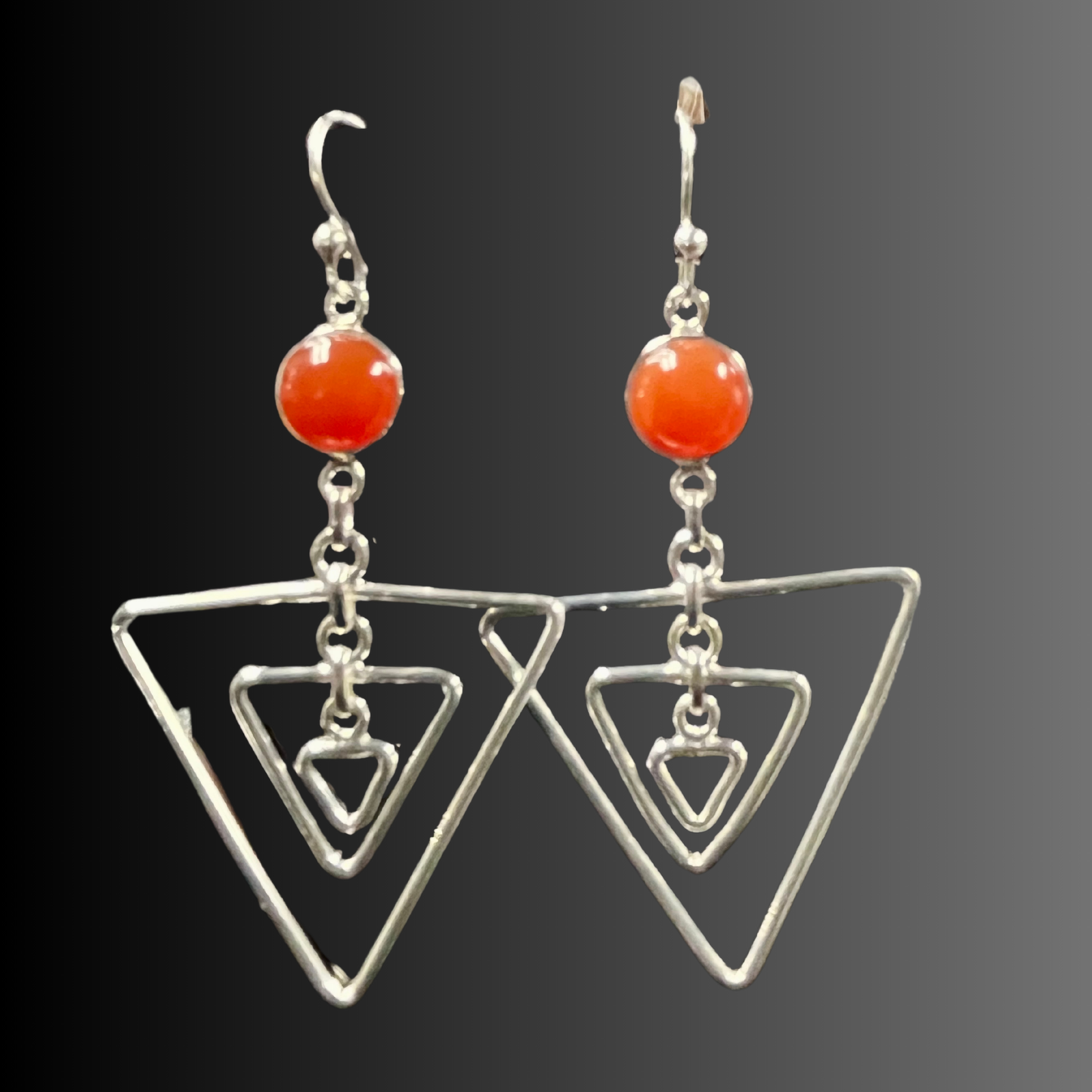 Carnelian Triangle Earrings