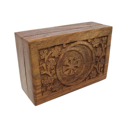 Seax Wicca Symbol Wooden Carved Box