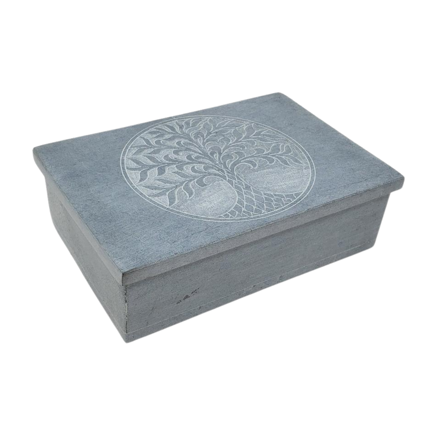 Tree of Life Carved Soapstone Box