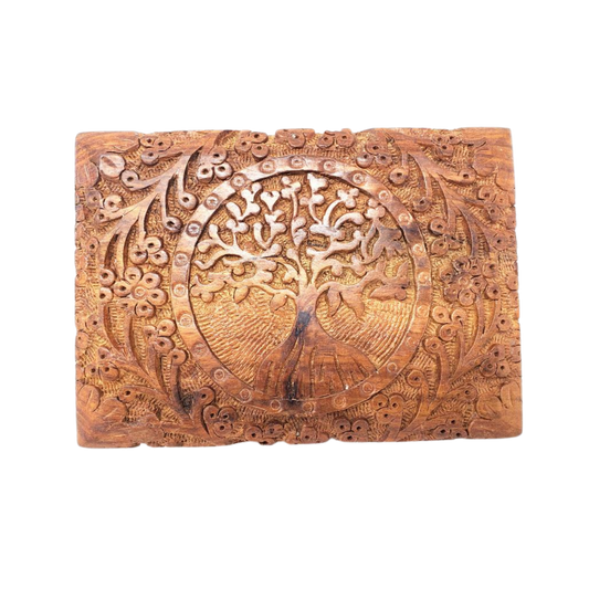 Tree of Life Carved Wood Box