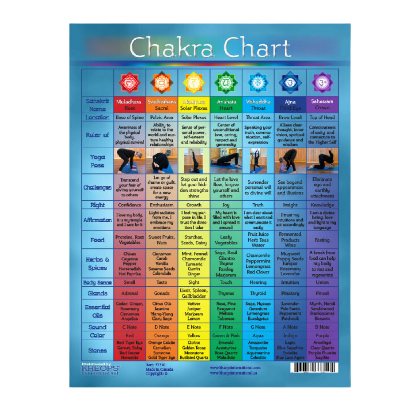 Chakras - Information Chart