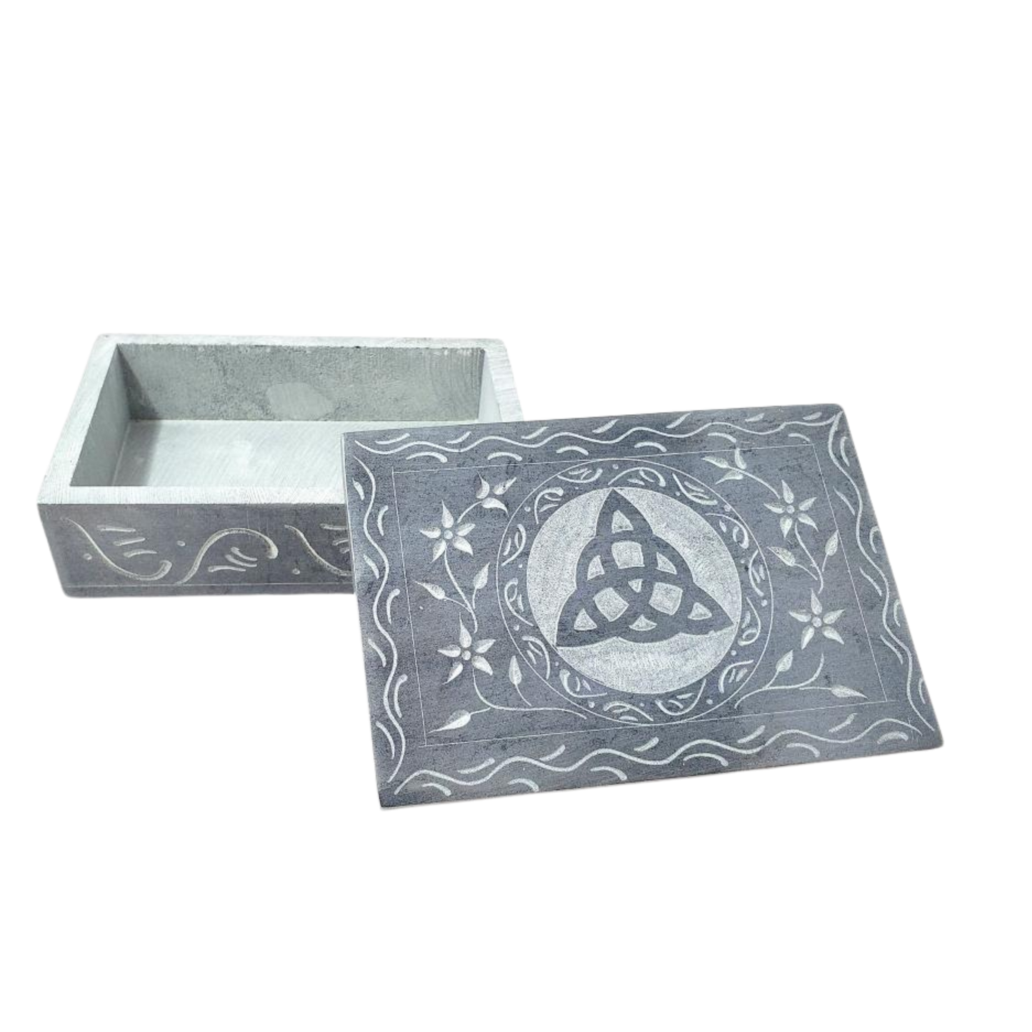 Triquetra Carved Soapstone Box