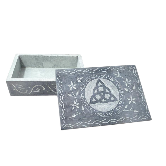 Triquetra Carved Soapstone Box