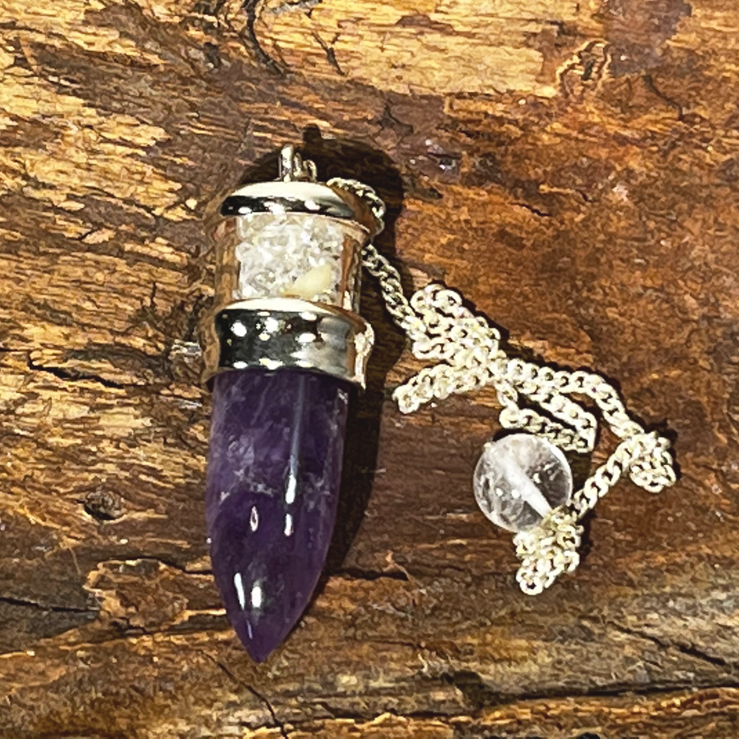 Amethyst Herkimer Diamond Pendulum