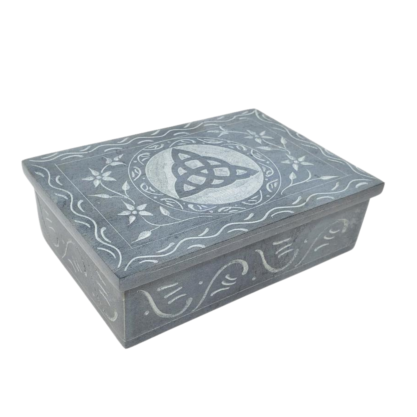 Triquetra Carved Soapstone Box