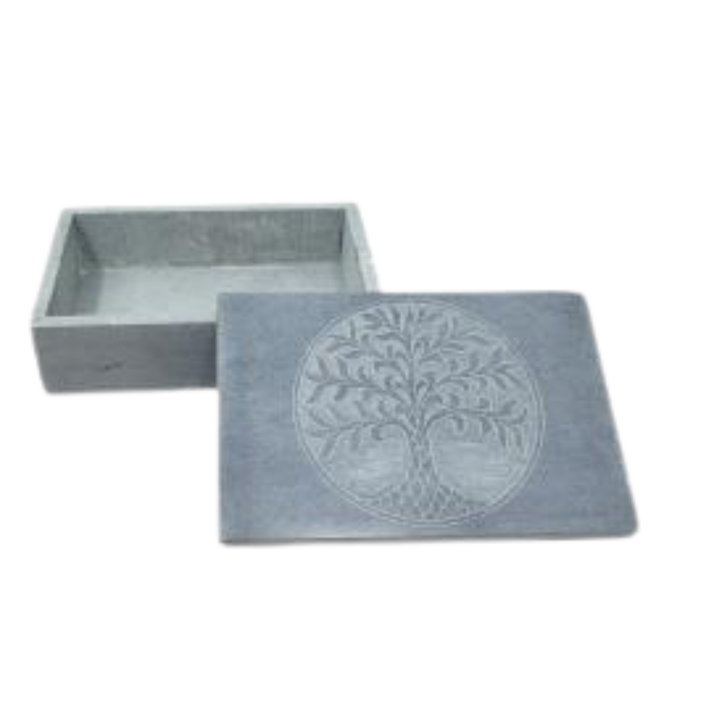 Tree of Life Carved Soapstone Box