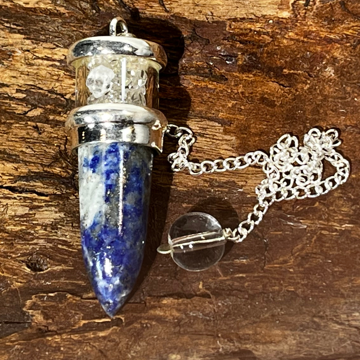 Sodalite Herkimer Diamond Pendulum