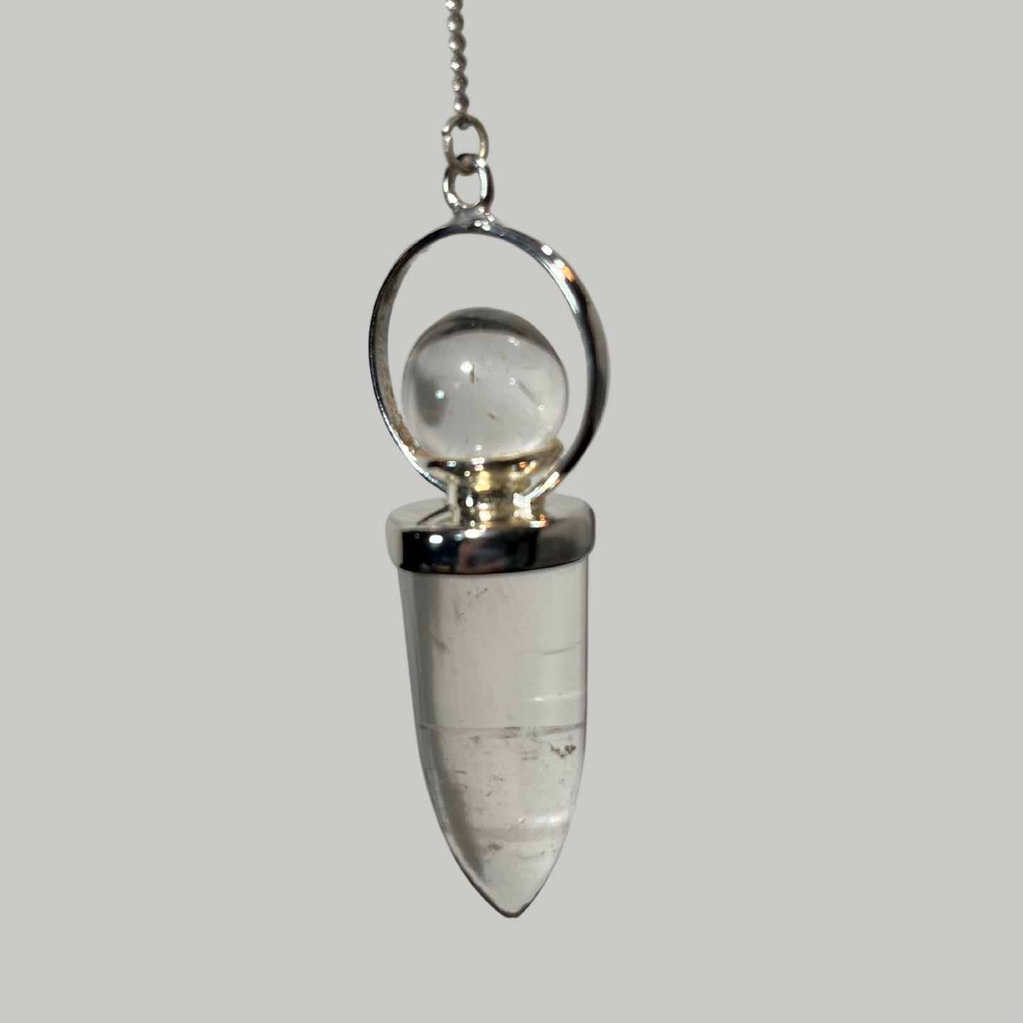 Crystal Ball On Crystal Quartz Pendulum