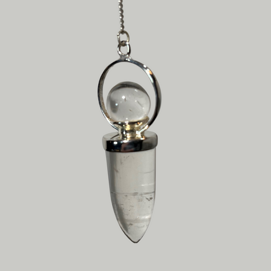 Crystal Ball On Crystal Quartz Pendulum