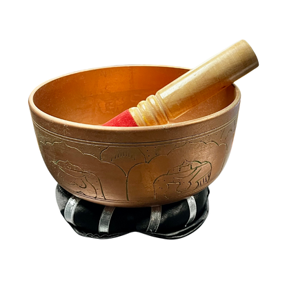 Metal Tibetan Singing Bowl 6"D