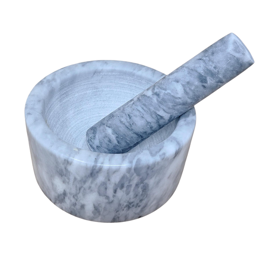 White Marble Mortar & Pestle - 2.5"H x 4.5"W