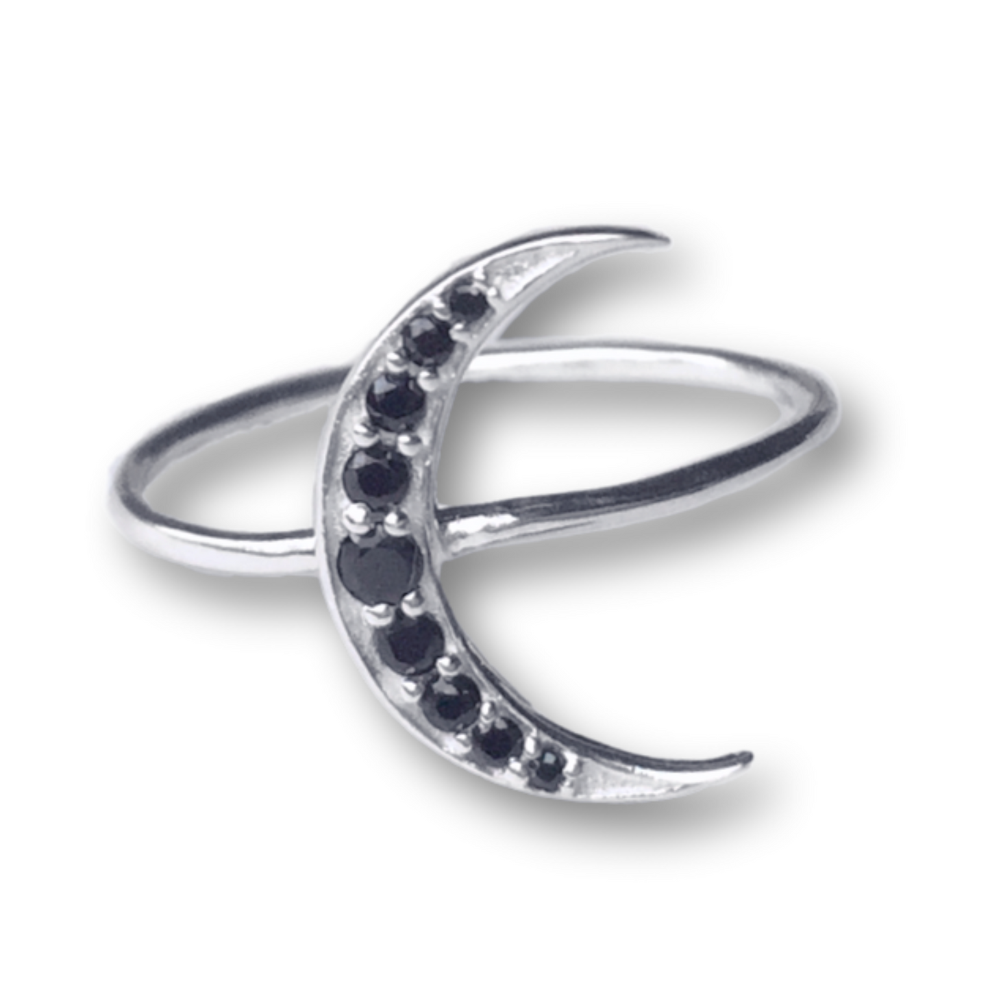 Spinel Crescent Moon Ring