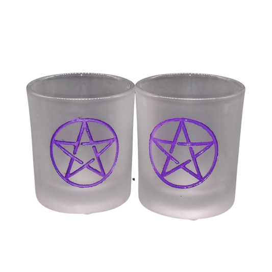 Pentacle Glass Candle Holder