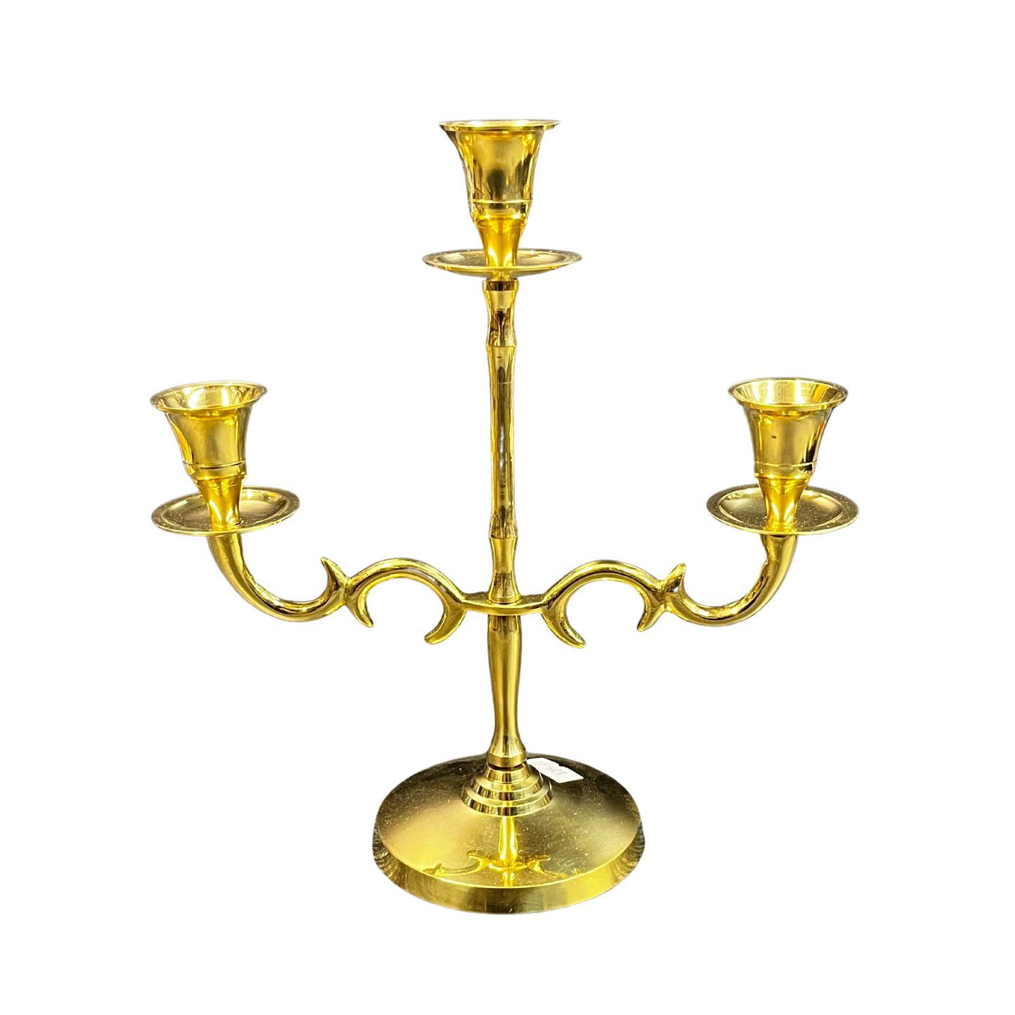 Solid Brass 3 Light Candle Holder