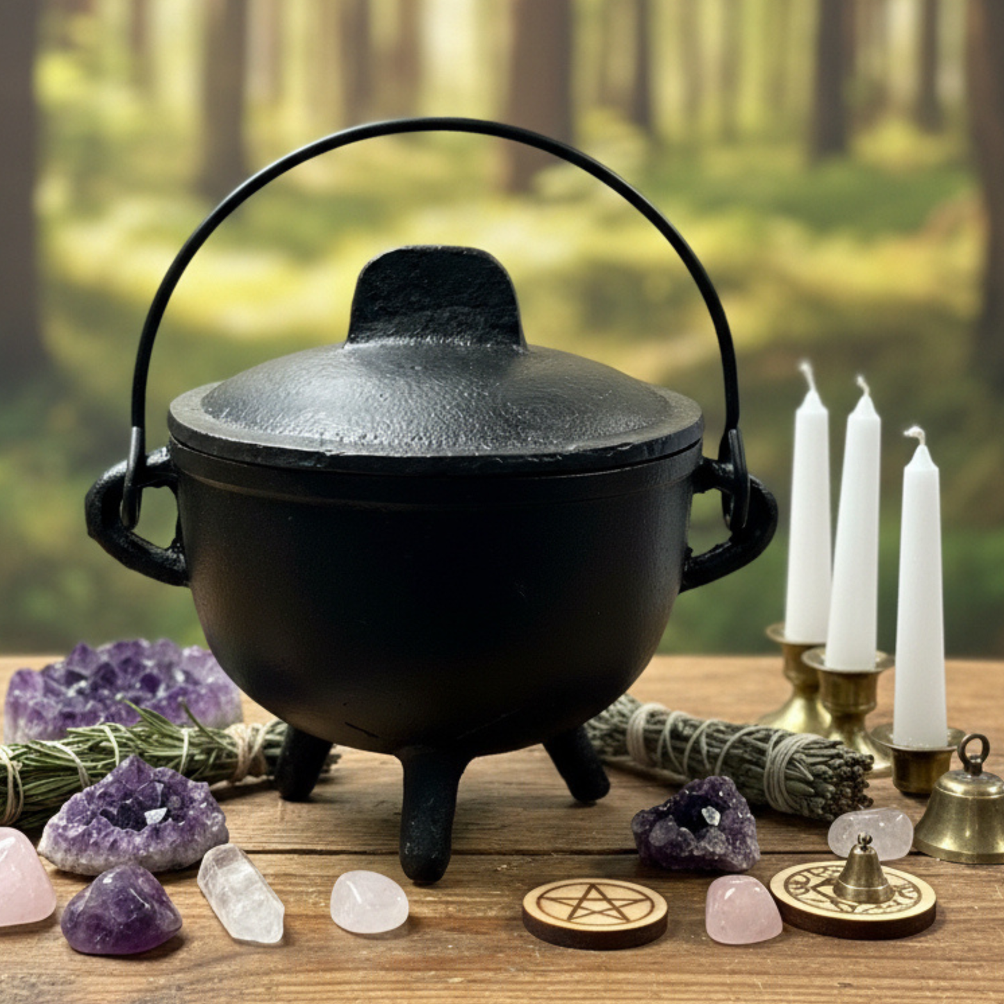 Cast Iron Cauldron with Lid  - Plain