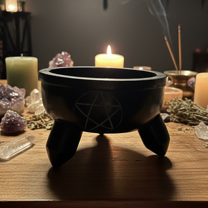 Soapstone Charcoal Burner - Pentacle