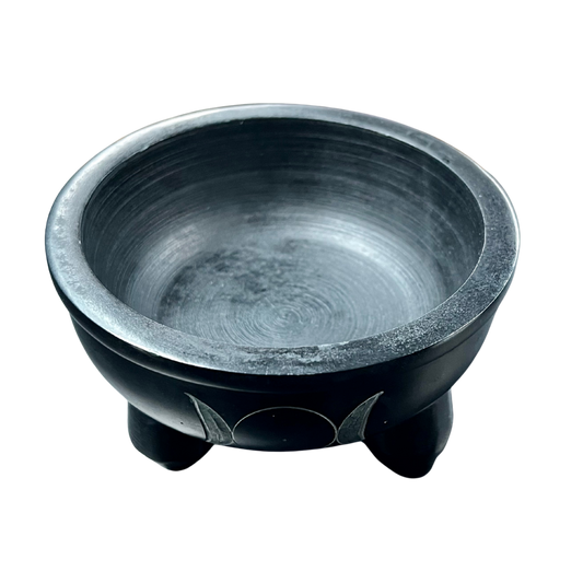 Soapstone Charcoal Burner - Triple Moon