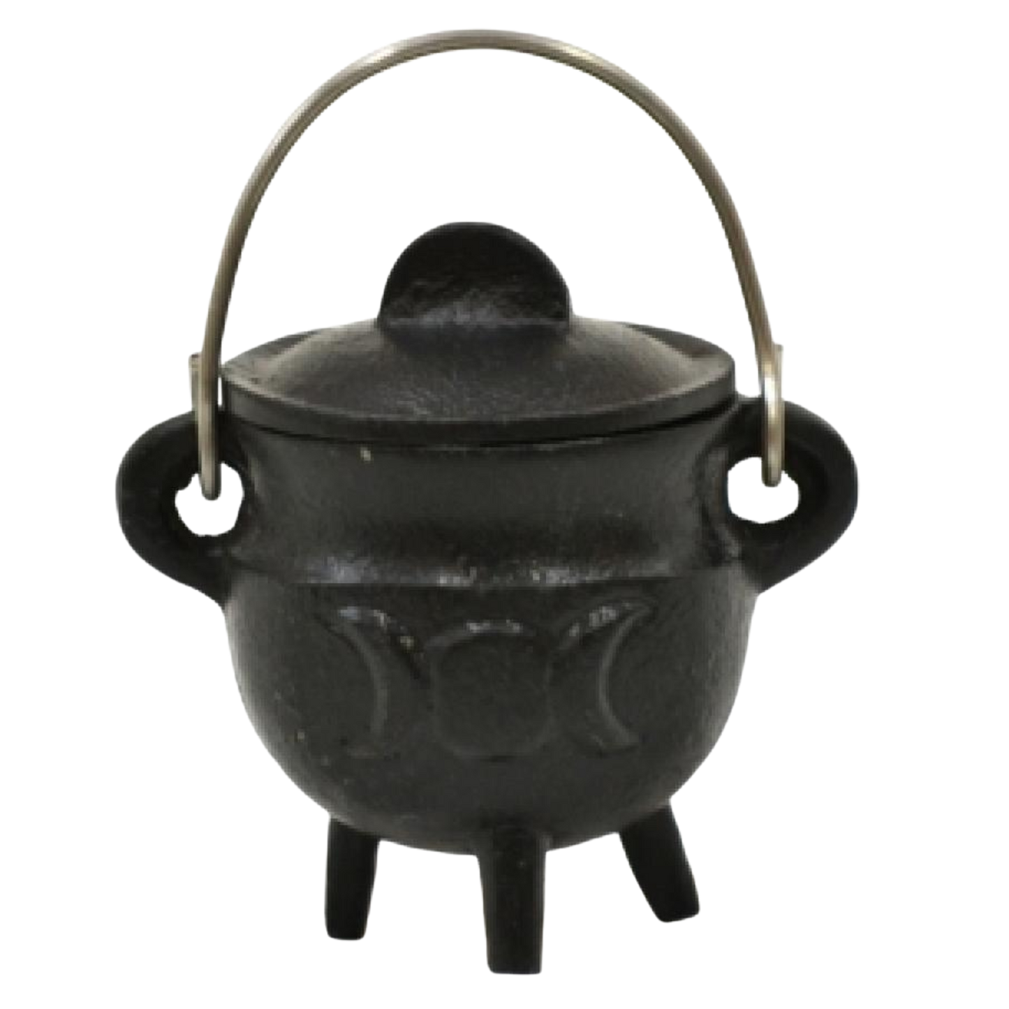 Triple Moon Cast Iron Cauldron w/Lid 3"