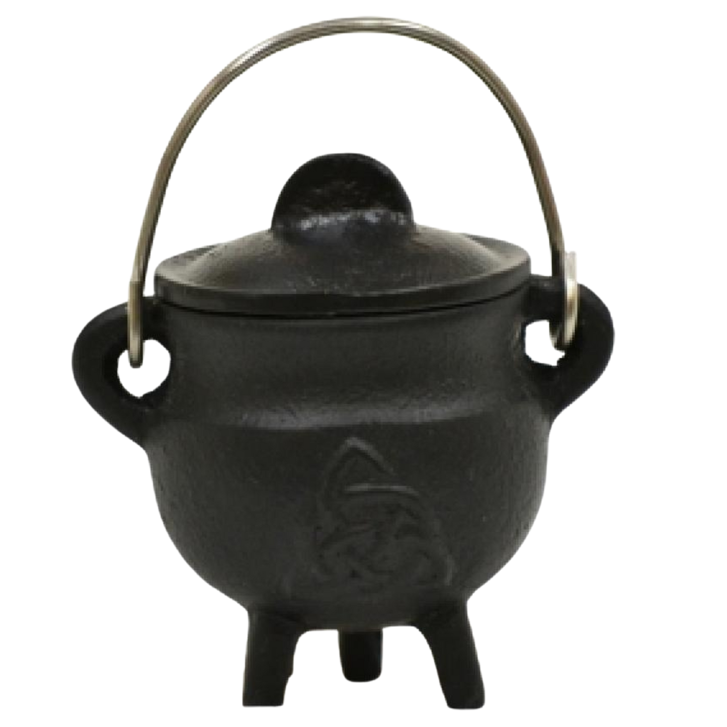 Triquetra Cast Iron Cauldron w/Lid 3"