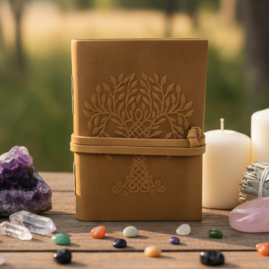 Tree of Life Soft Leather Journal with Leather Cord Closure