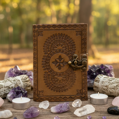 Leather Journal - Mandala w/Latch