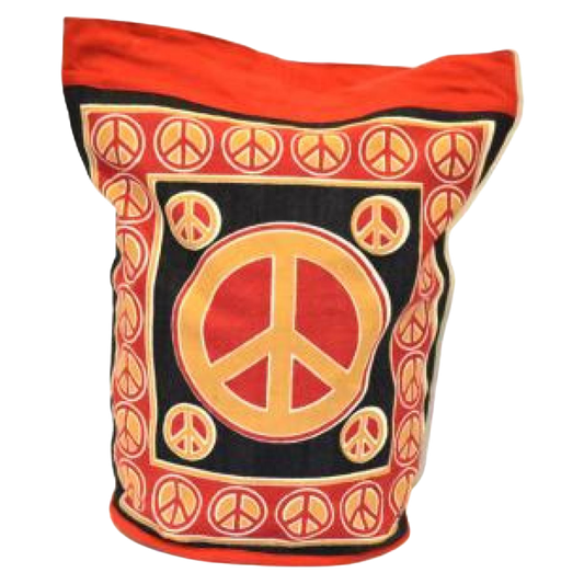 Peace Sign- Cotton Backpack