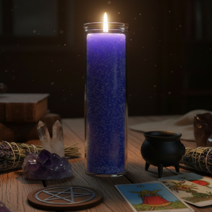 Dark Blue 7 Day Candle