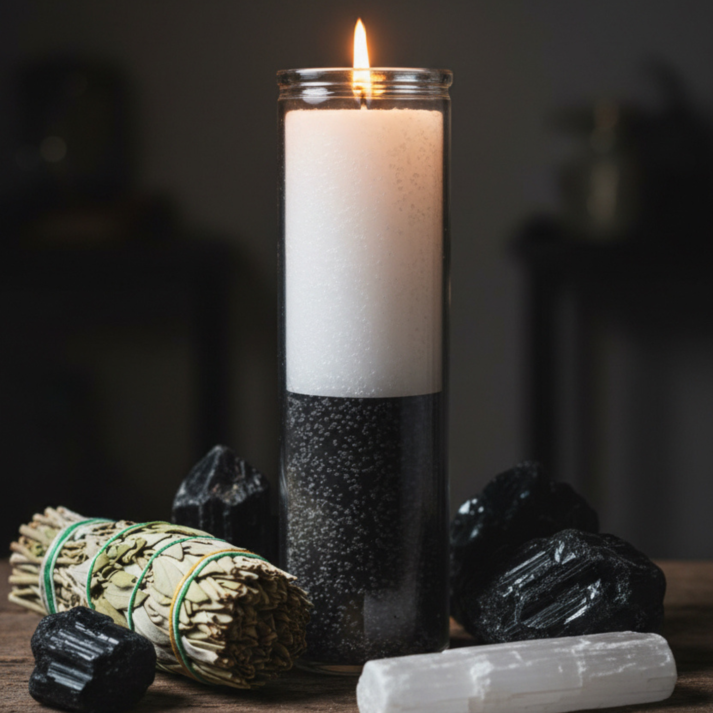White/ Black 7 Day Candle