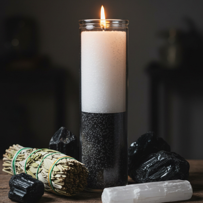 White/ Black 7 Day Candle