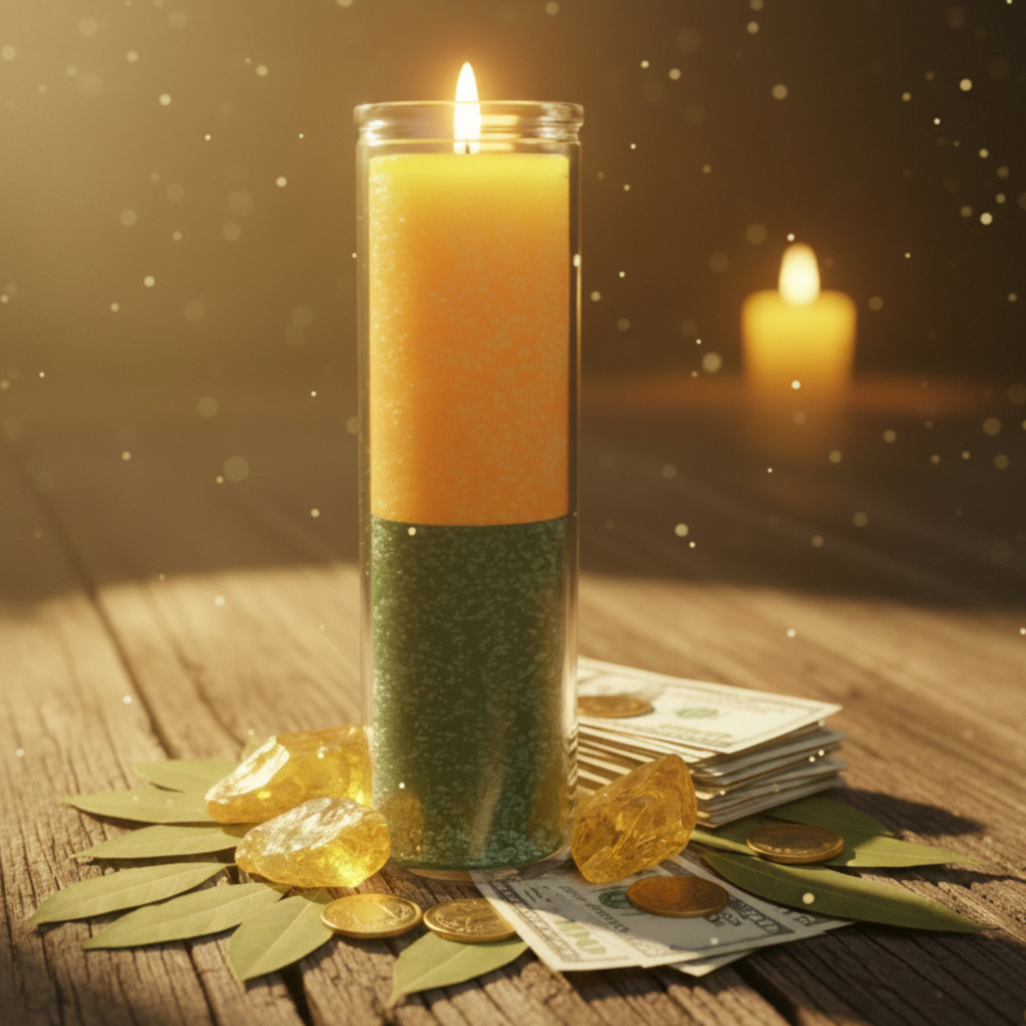 Gold/Green 7 Day Candle