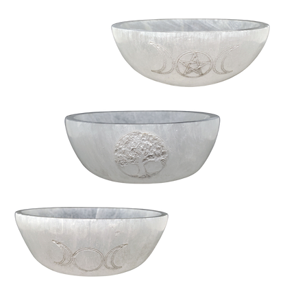 White Selenite Bowl - Choose from 3 Designs