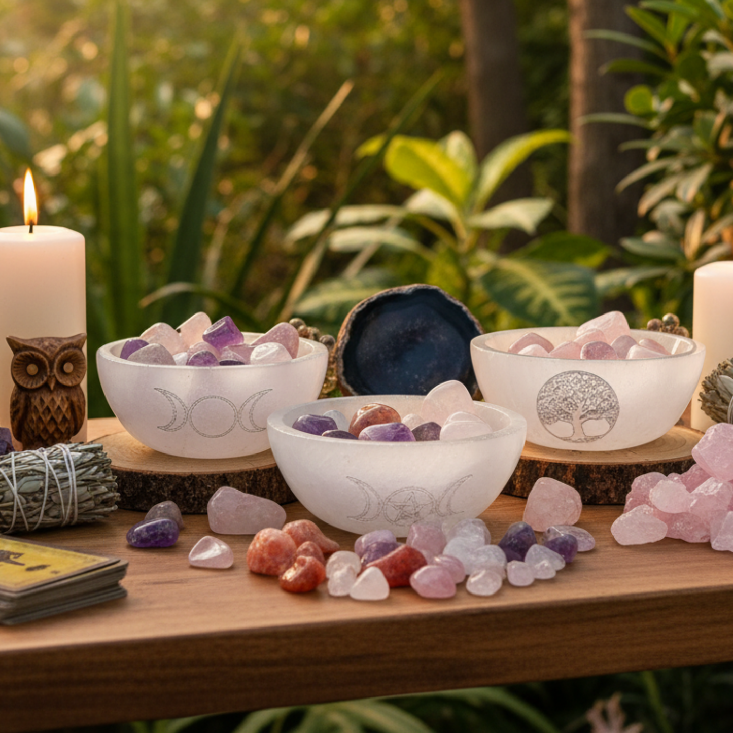 White Selenite Bowl - Choose from 3 Designs