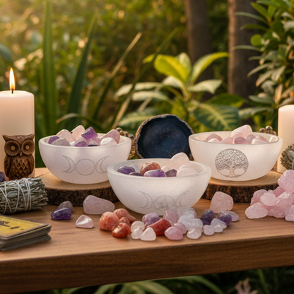 White Selenite Bowl - Choose from 3 Designs
