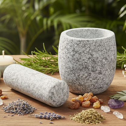 Grey Design Marble Mortar and Pestle Set