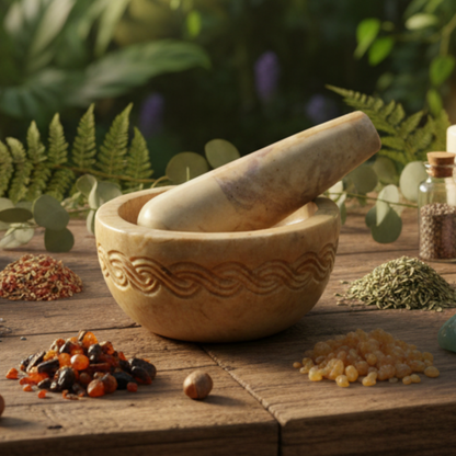 Celtic Knot Carved Mortar & Pestle Soap Stone