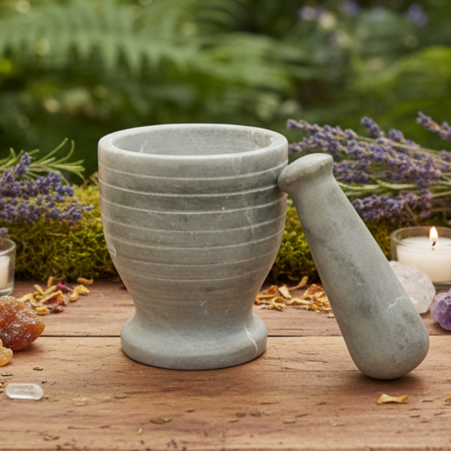 Gray Soapstone Mortar & Pestle -  3'' x 3.5''H