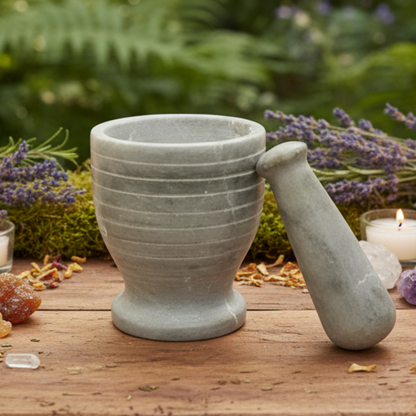 Gray Soapstone Mortar & Pestle -  3'' x 3.5''H