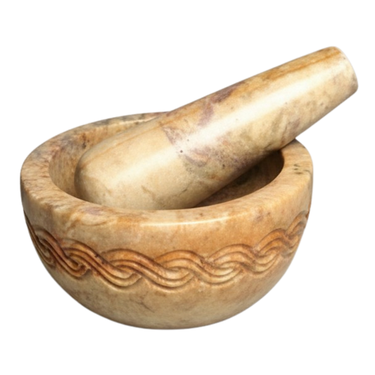 Celtic Knot Carved Mortar & Pestle Soap Stone
